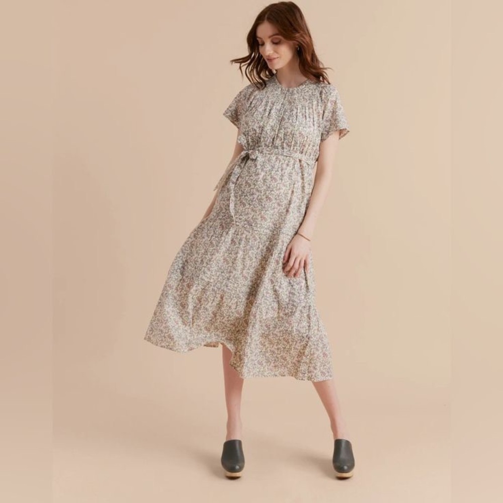 Maternity Smoked Floral Maxi Dress